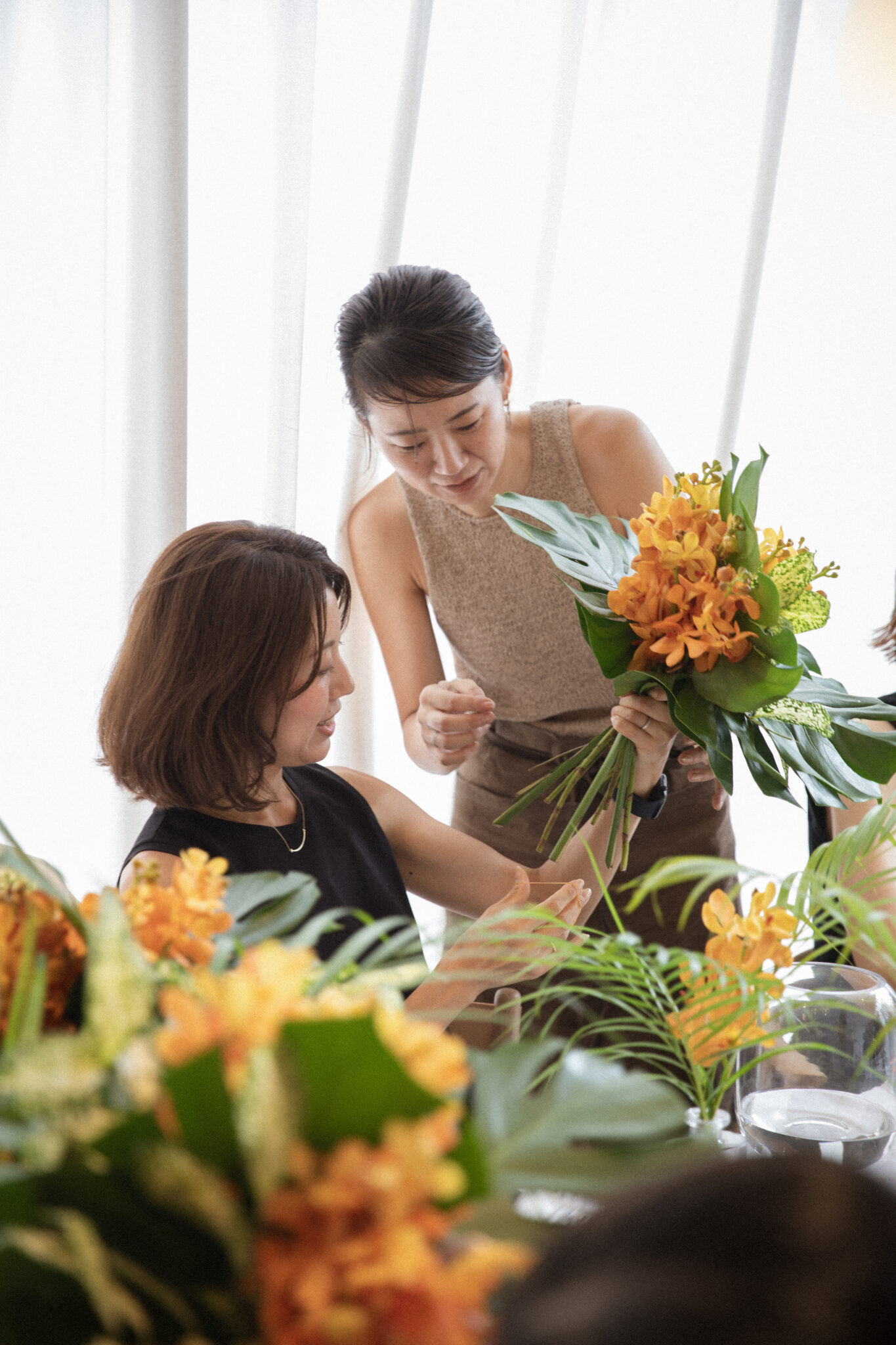 Hands-on flower workshop with seasonal blooms by WOOLLAHRA STUDIO.